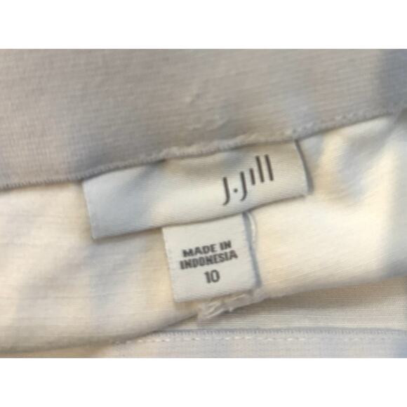 J Jill White Pull On Pants Sz 10 Straight Leg Classic Casual Work Wear Coastal - Picture 4 of 4